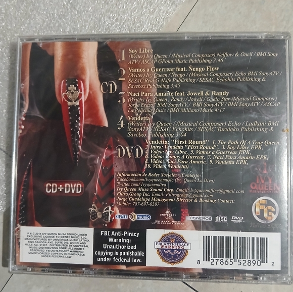 Ivy Queen Vendetta 'First Round' (CD/DVD Combo) NEW SEALED - Picture 3 of 5